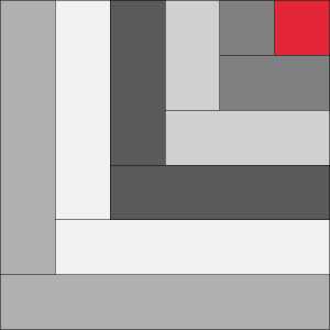 Chevron Block Variation 2 Half Log Cabin or Chevron block by Sandi Walton at Piecemeal Quilts