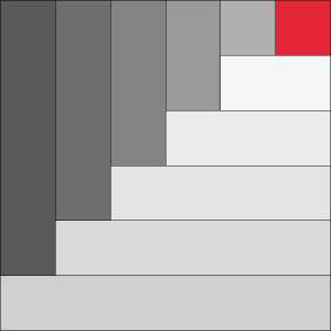 Chevron Block Variation Half Log Cabin or Chevron block layout by Sandi Walton at Piecemeal Quilts
