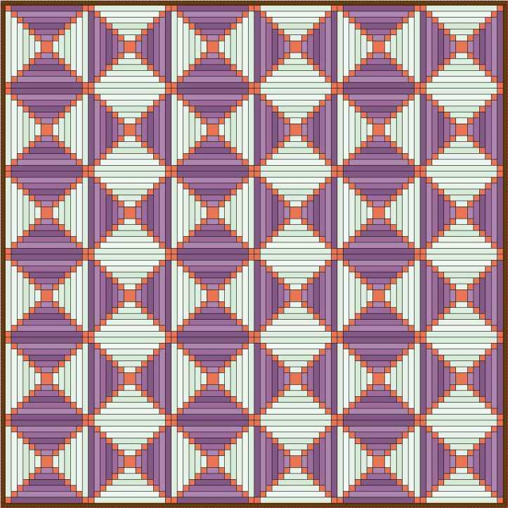 Courthouse Cornerstone Setting Courthouse Steps Log Cabin Cornerstone variation by Sandi Walton at Piecemeal Quilts