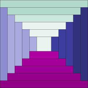 Courthouse Steps Block 2 Courthouse Steps Log Cabin variation by Sandi Walton at Piecemeal Quilts