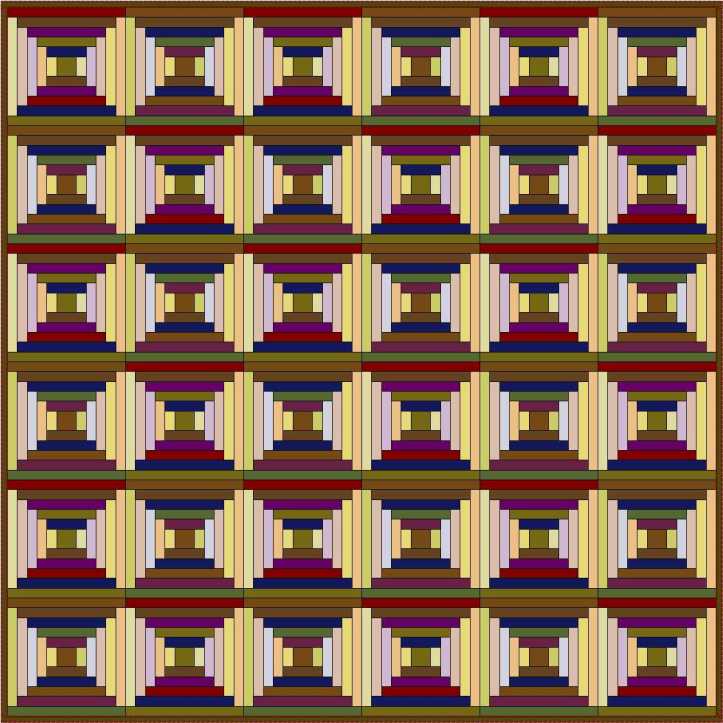 Courthouse Steps Setting 1 Courthouse Steps Log Cabin variation by Sandi Walton at Piecemeal Quilts