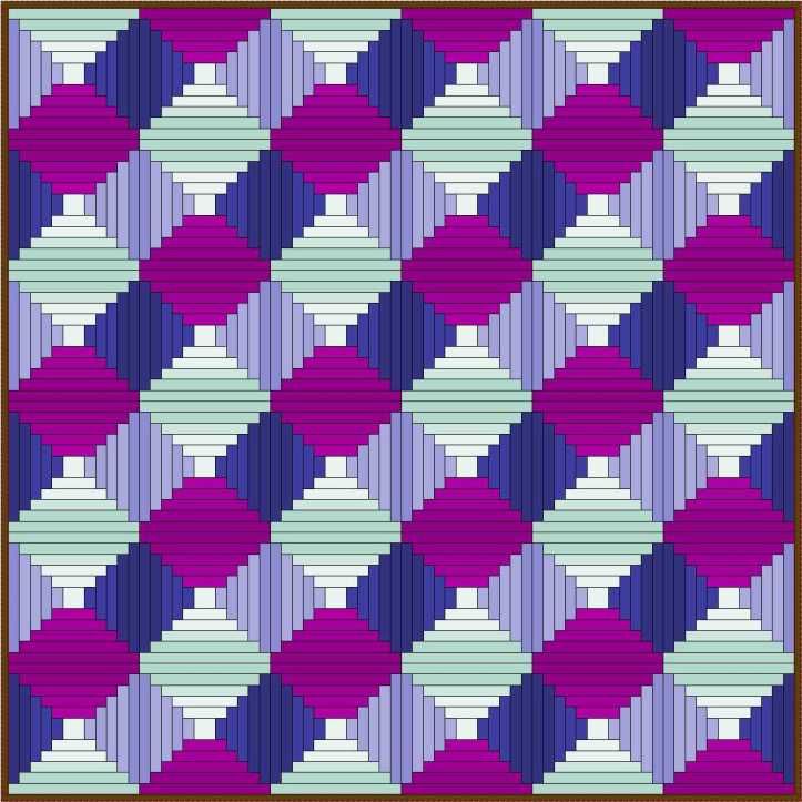 Courthouse Steps Setting 3 Courthouse Steps Log Cabin variation by Sandi Walton at Piecemeal Quilts