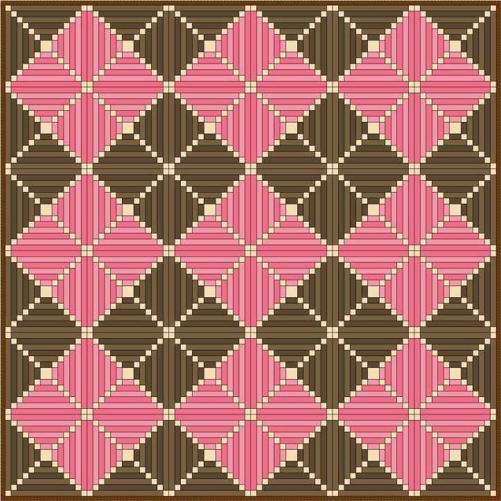 Double Cornerstones Setting Log Cabin Cornerstone variation by Sandi Walton at Piecemeal Quilts