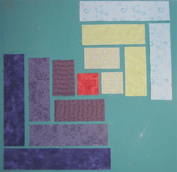 Log Cabin Block A1a Log Cabin piecing by Sandi Walton at Piecemeal Quilts