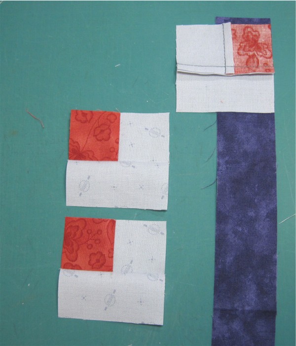 Log Cabin Block B8 Log Cabin piecing by Sandi Walton at Piecemeal Quilts