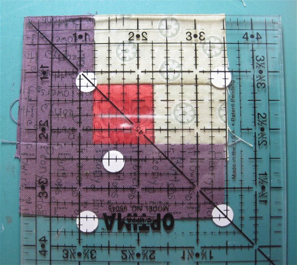 Log Cabin Block Trimming 1 Log Cabin piecing by Sandi Walton at Piecemeal Quilts