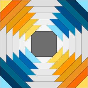 Pineapple Block 2 Pineapple Log Cabin variation by Sandi Walton at Piecemeal Quilts