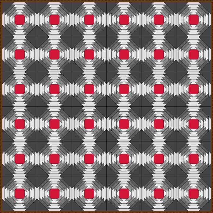 Pineapple Setting 1 Pineapple Log Cabin variation by Sandi Walton at Piecemeal Quilts