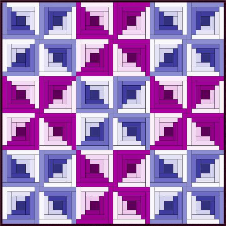 Pinwheel Traditional Log Cabin quilt - Pinwheel setting by Sandi Walton at Piecemeal Quilts