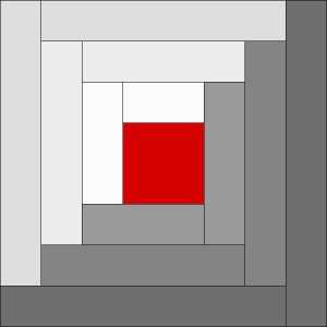 Traditional Log Cabin Block Traditional Log Cabin Block by Sandi Walton at Piecemeal Quilts