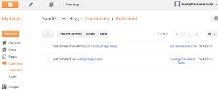 Blogger Comment Dashboard