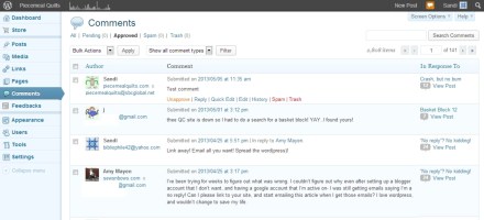 Wordpress Comment Dashboard