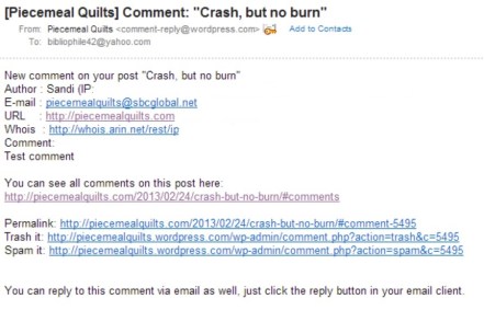 WordPress Comment Email