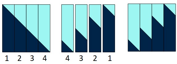 Delectable Mountains block using half square triangles by Sandi Walton at Piecemeal Quilts